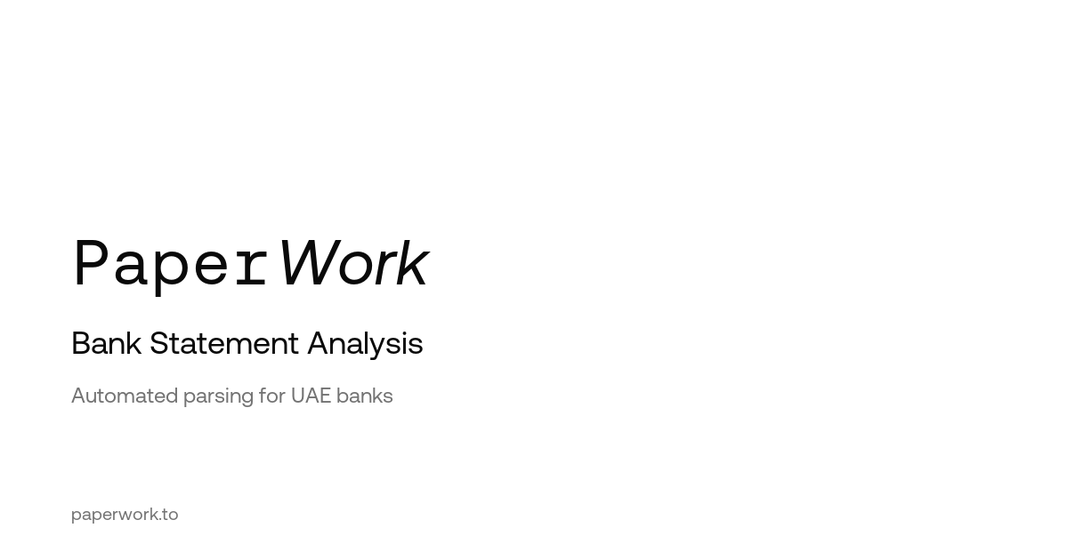 Bank Statement Analyzer & Parsing API | paperwork
