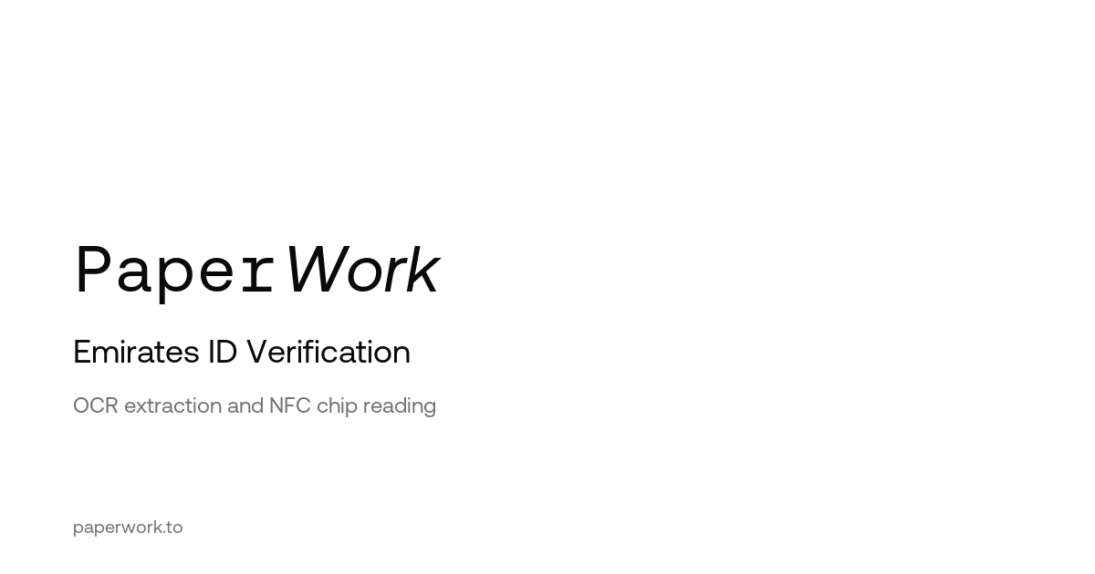 Emirates Api Emirates ID Verification API & SDK | paperwork