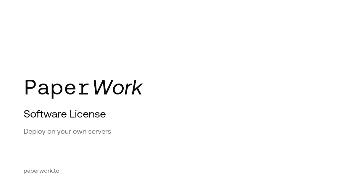 Software License - On-Premise Deployment | paperwork